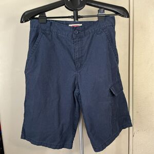 Levi's Cargo Shorts Blue Baggy Loose Flat Front Blue Mens Size 29 x 10"